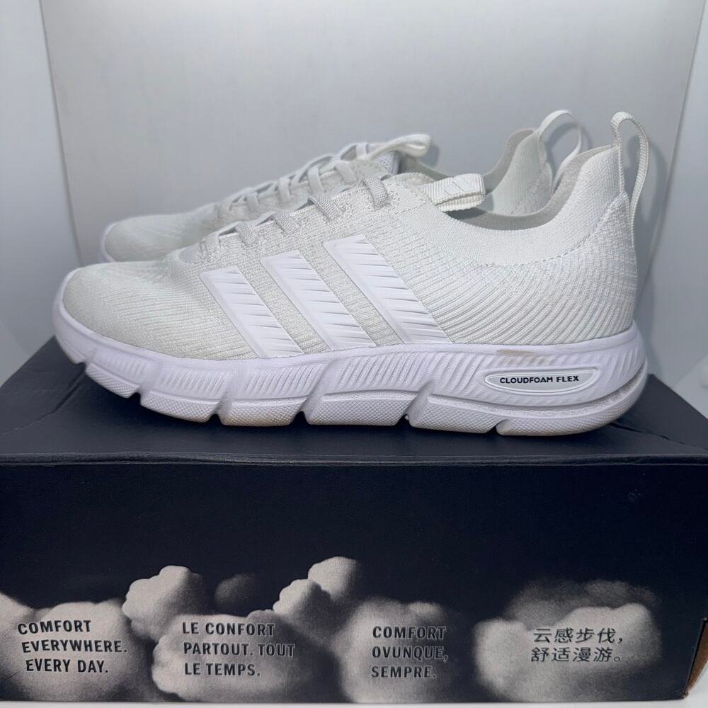 Adidas Cloudfoam Flex Slounge Running Sneakers Women SZ US 7 Wide White KI1467